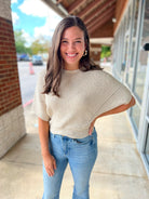 Cropped To Perfection Oatmeal Cropped Dolman Sleeve Sweater - A'Bekah's Boutique