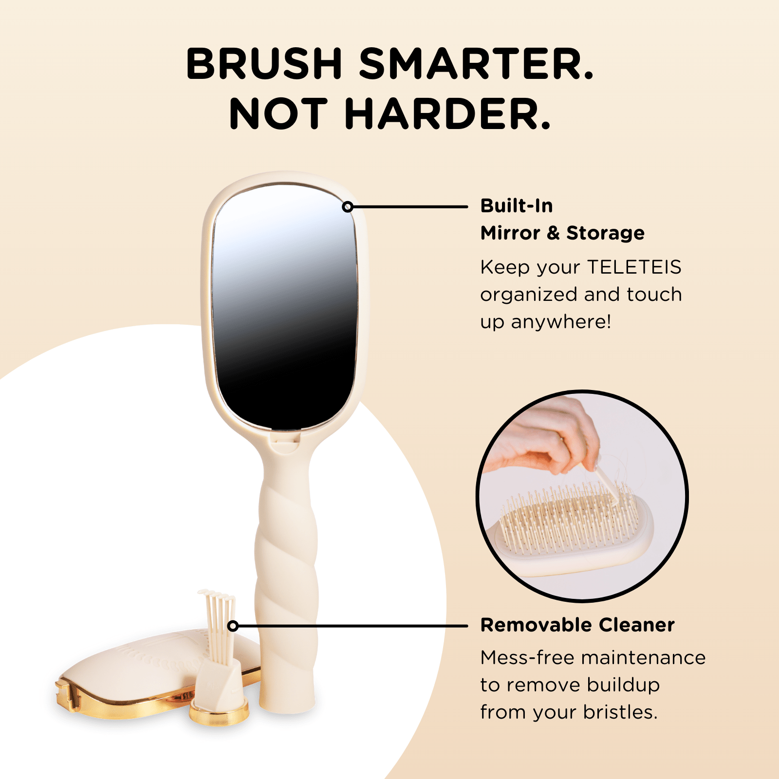 Detangler Hair Brush for Fine Hair - Tan - A'Bekah's Boutique