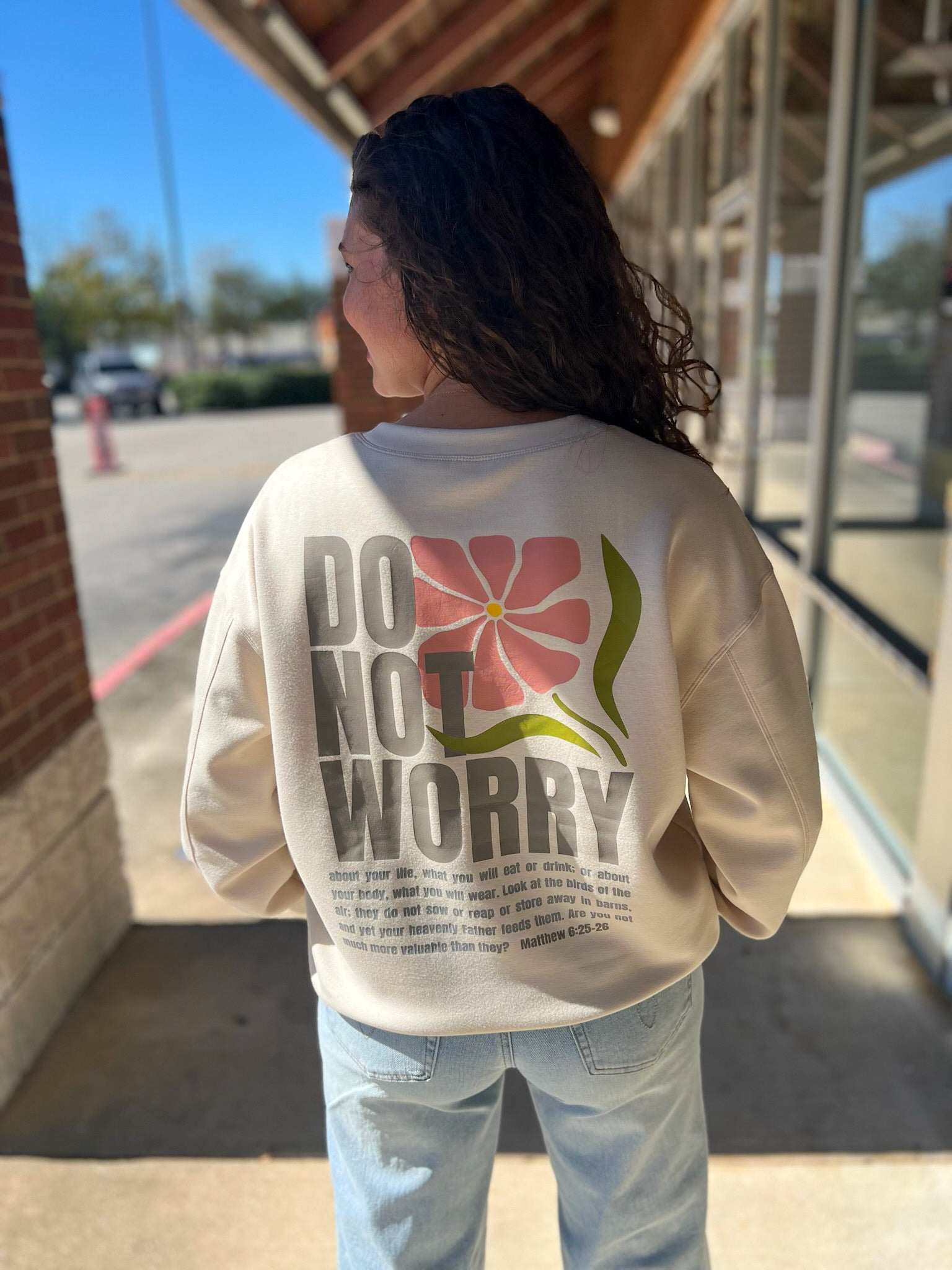 Do Not Worry Matthew 6:25 - 26 Oatmeal Sweatshirt - A'Bekah's Boutique