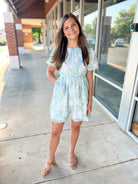 Don't Tell Girls Green Floral Dress with Short Puff Sleeves - A'Bekah's Boutique