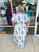 Don't Throw It Away Blue Paisley Midi Dress (C) - A'Bekah's Boutique