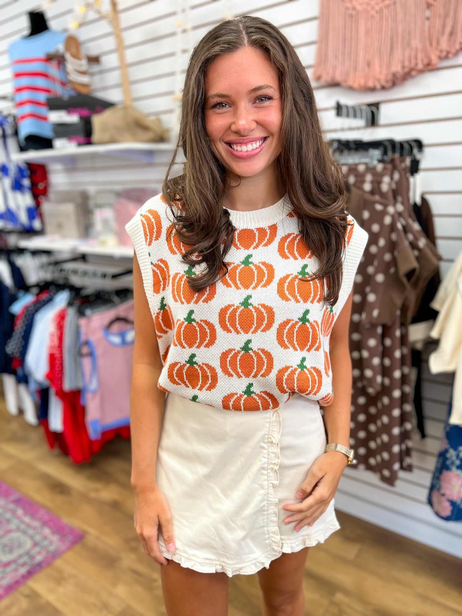 Ecru High Waist Ruffle Hem Skort - A'Bekah's Boutique