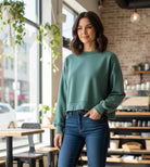 Embrace Life Moss Green Layered Hem Sweatshirt - A'Bekah's Boutique