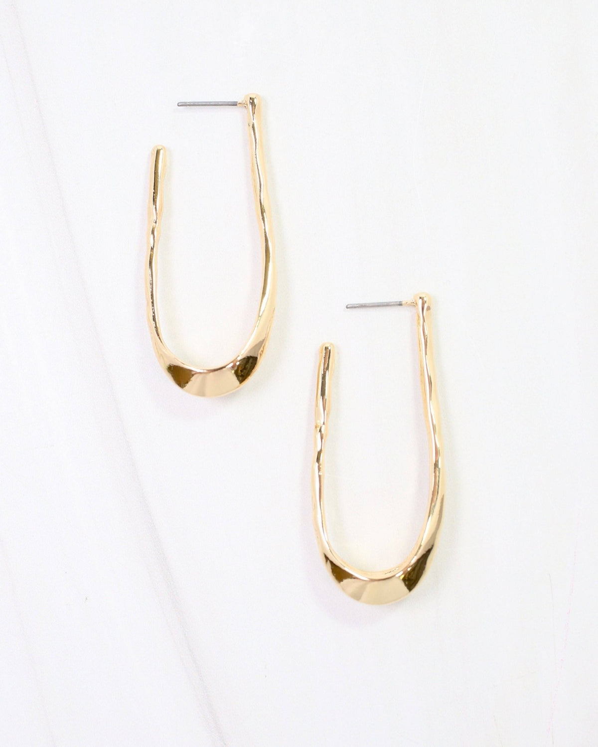 Fairfield Hammered Hoop Earring Gold - A'Bekah's Boutique