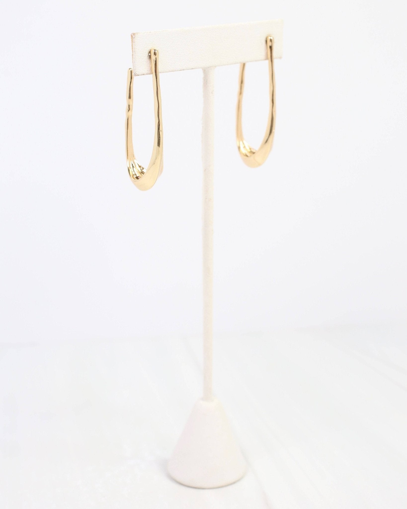 Fairfield Hammered Hoop Earring Gold - A'Bekah's Boutique