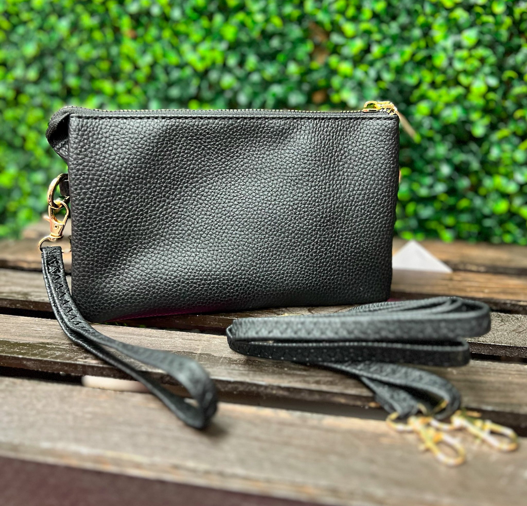 Faux Leather Crossbody Purse w/Long Strap - A'Bekah's Boutique