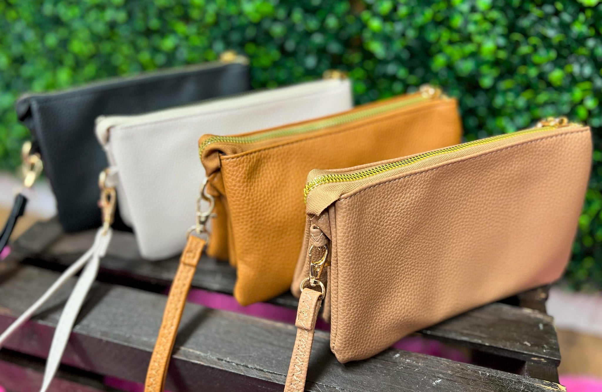 Faux Leather Crossbody Purse w/Long Strap - A'Bekah's Boutique