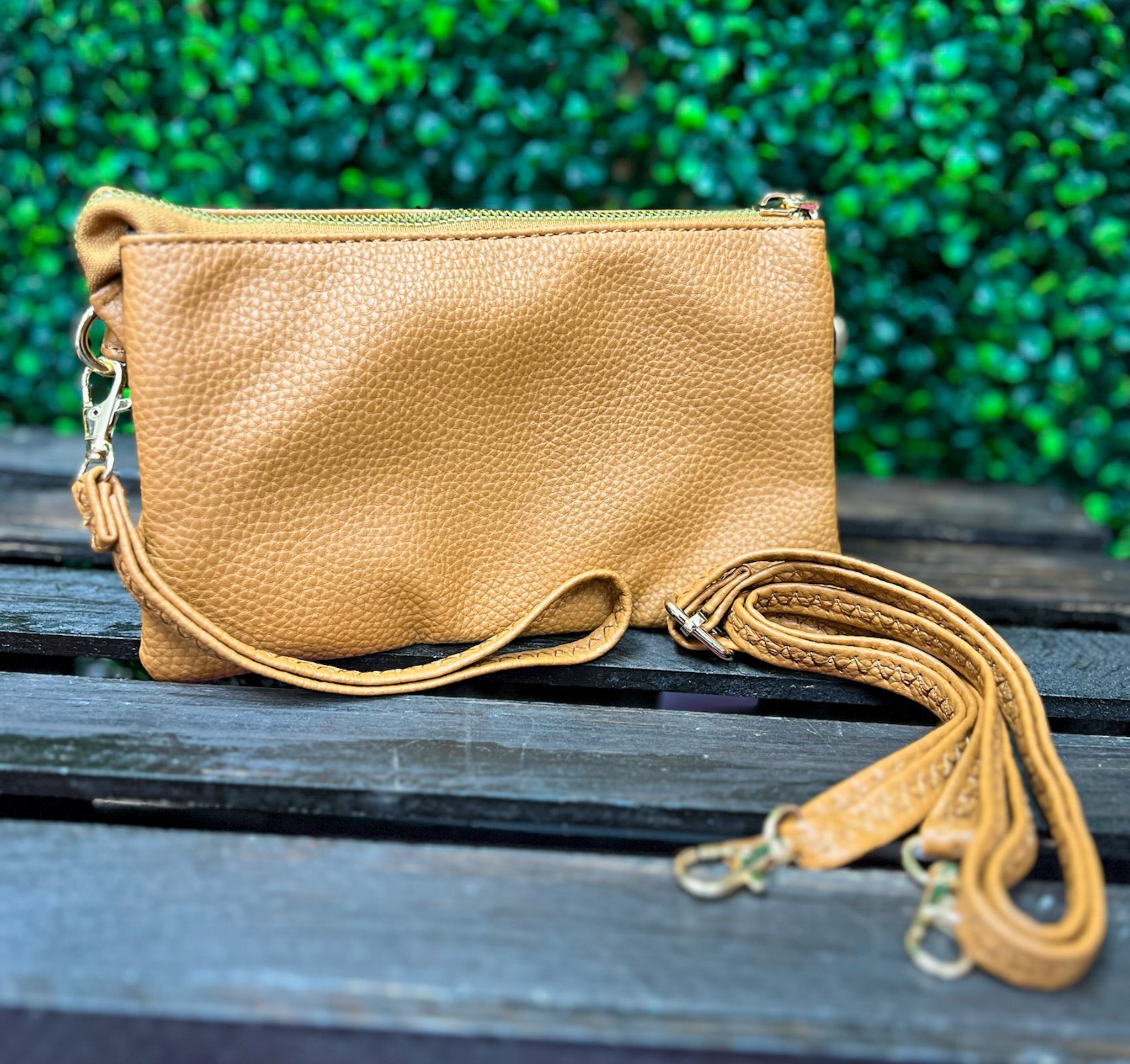 Faux Leather Crossbody Purse w/Long Strap - A'Bekah's Boutique