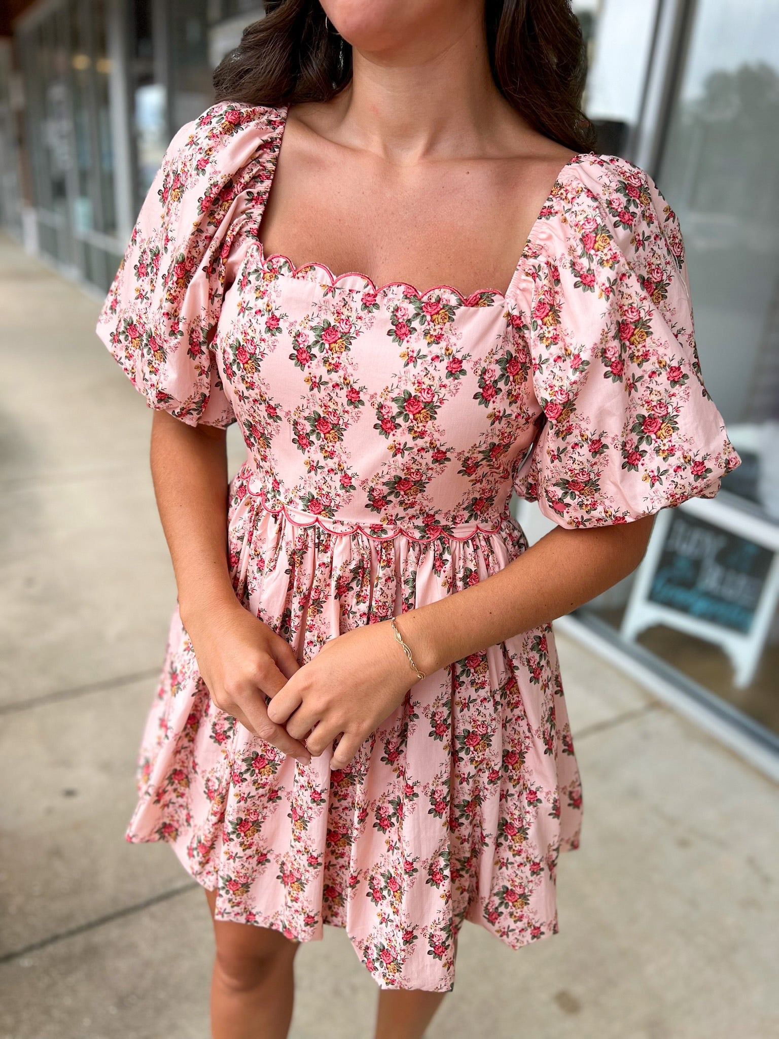Feeling Fancy Light Coral Floral Bubble Dress - A'Bekah's Boutique