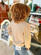 Feeling Fun Girls Taupe Ribbed Long Sleeve Top - A'Bekah's Boutique