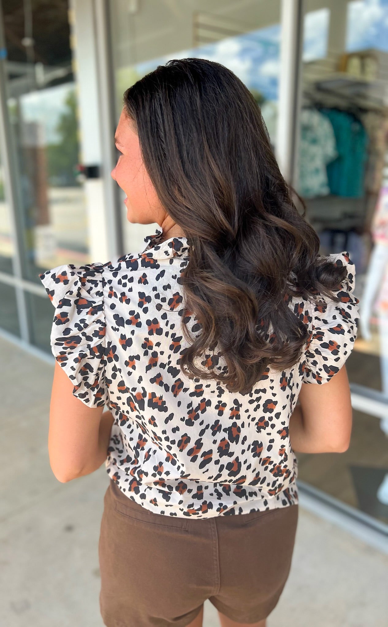 Feeling So Free Ecru Animal Print Button Up Top - A'Bekah's Boutique