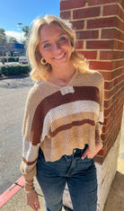 Feels Like Home Cocoa Striped Loose Fit Sweater - A'Bekah's Boutique