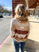 Feels Like Home Cocoa Striped Loose Fit Sweater - A'Bekah's Boutique