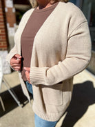 Find Me Heather Beige Open Front Cardigan with Pockets - A'Bekah's Boutique