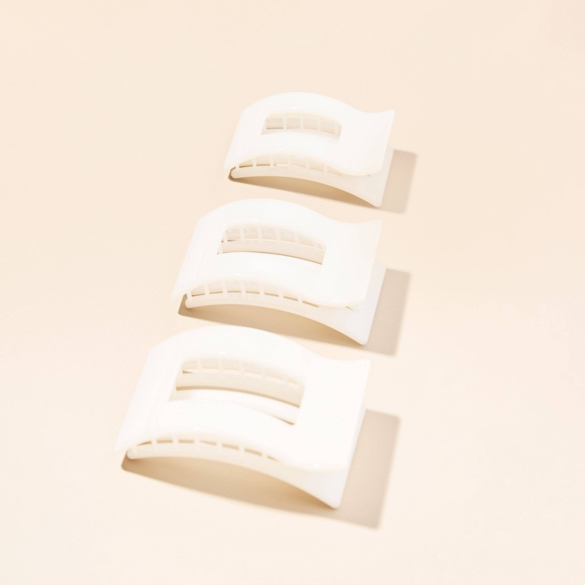 Flat Rectangle Hair Clip | Small | Coconut White - A'Bekah's Boutique