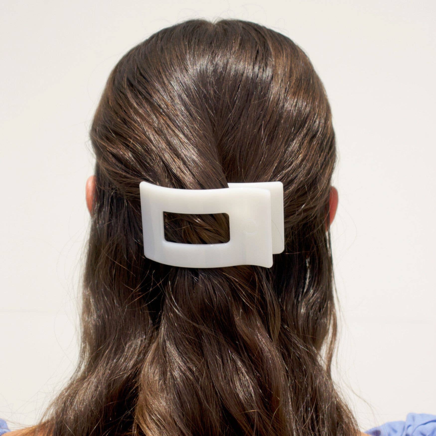 Flat Rectangle Hair Clip | Small | Coconut White - A'Bekah's Boutique