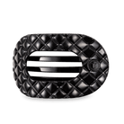 Flat Round Hair Clip | Large | Jet Black Quilted - A'Bekah's Boutique