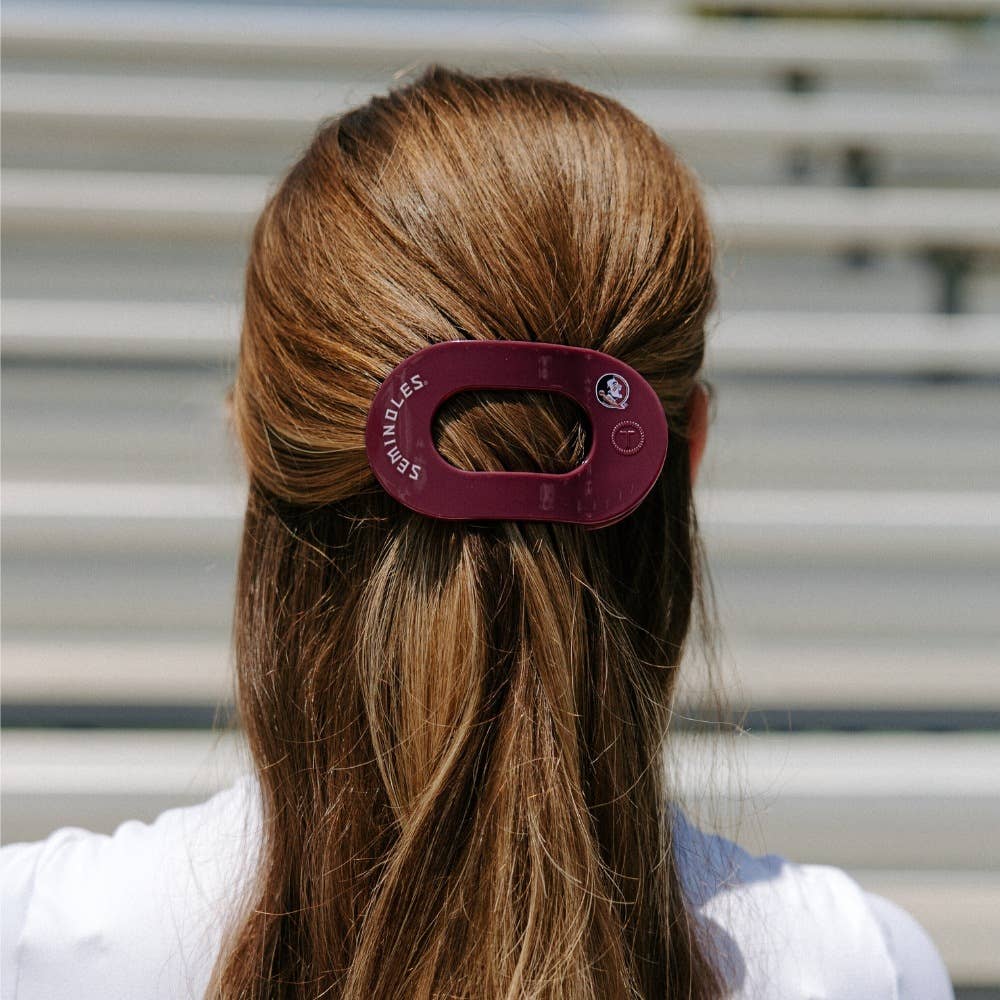 Flat Round Hair Clip | Medium | Go Noles! - A'Bekah's Boutique