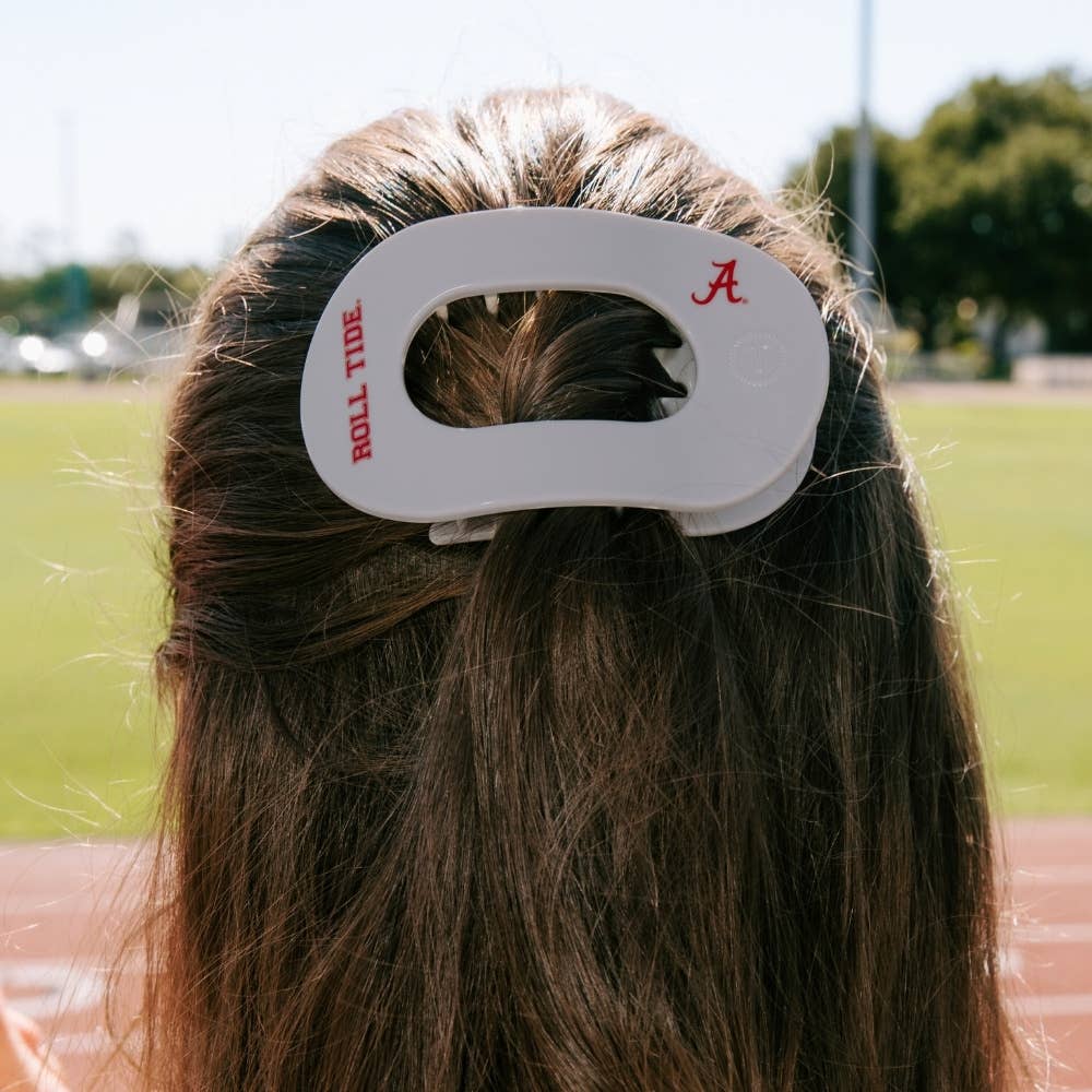 Flat Round Hair Clip | Medium | Roll Tide! - A'Bekah's Boutique