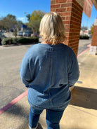 Found Out About You Dusty Blue Ribbed Hacci Sweater (C) - A'Bekah's Boutique