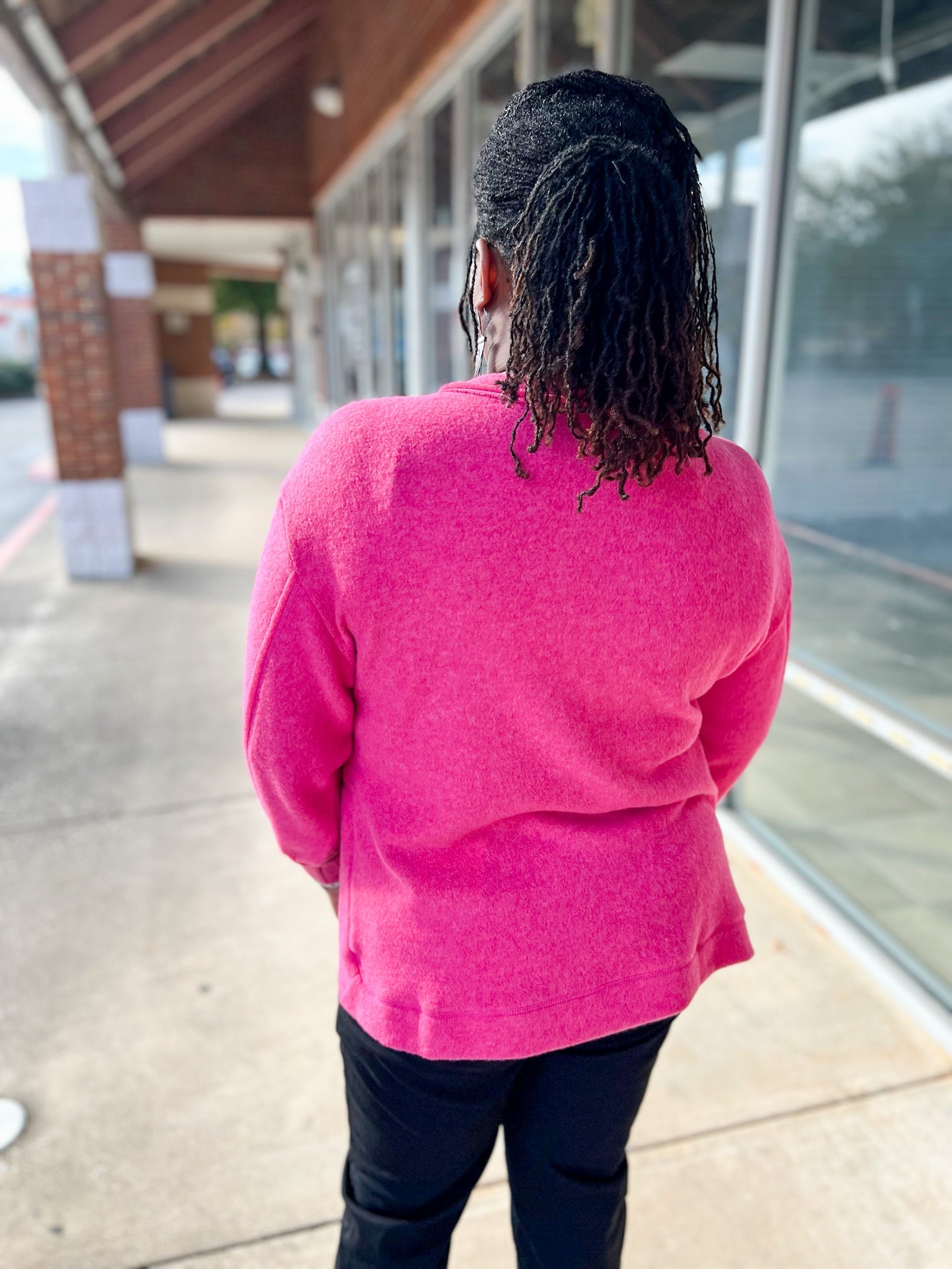 Fuchsia Brushed Hacci Hi - Low Hem Sweater - A'Bekah's Boutique