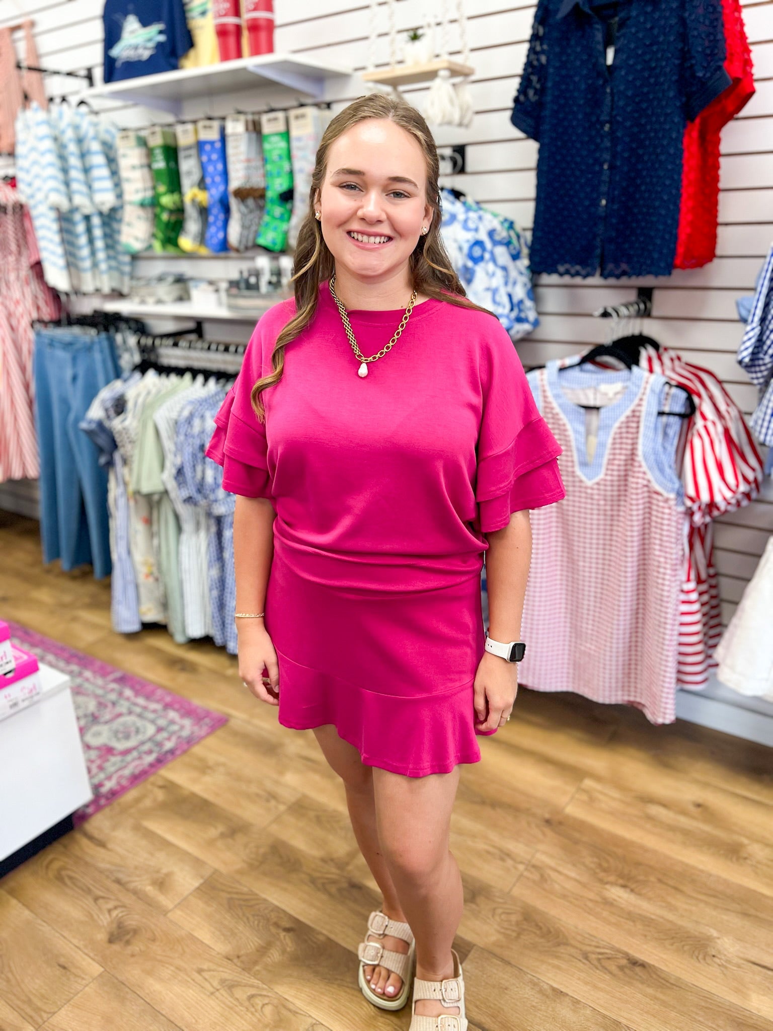 Fuchsia Luxeknit Matching Skort Set - A'Bekah's Boutique