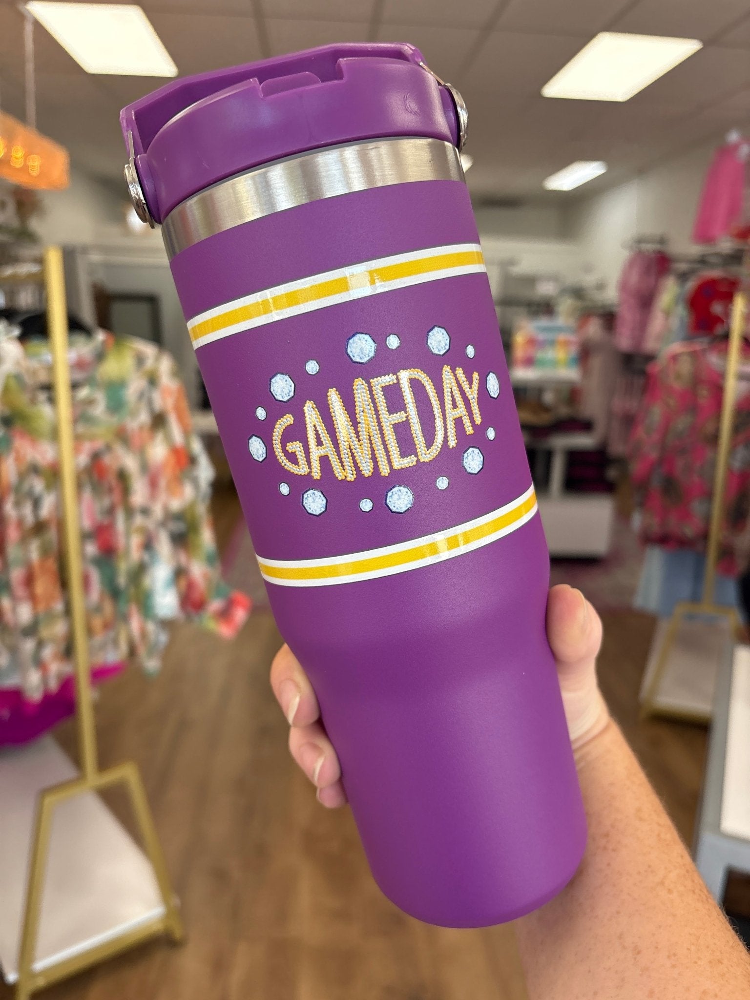 Gameday 30 oz Tumbler with Handle - A'Bekah's Boutique