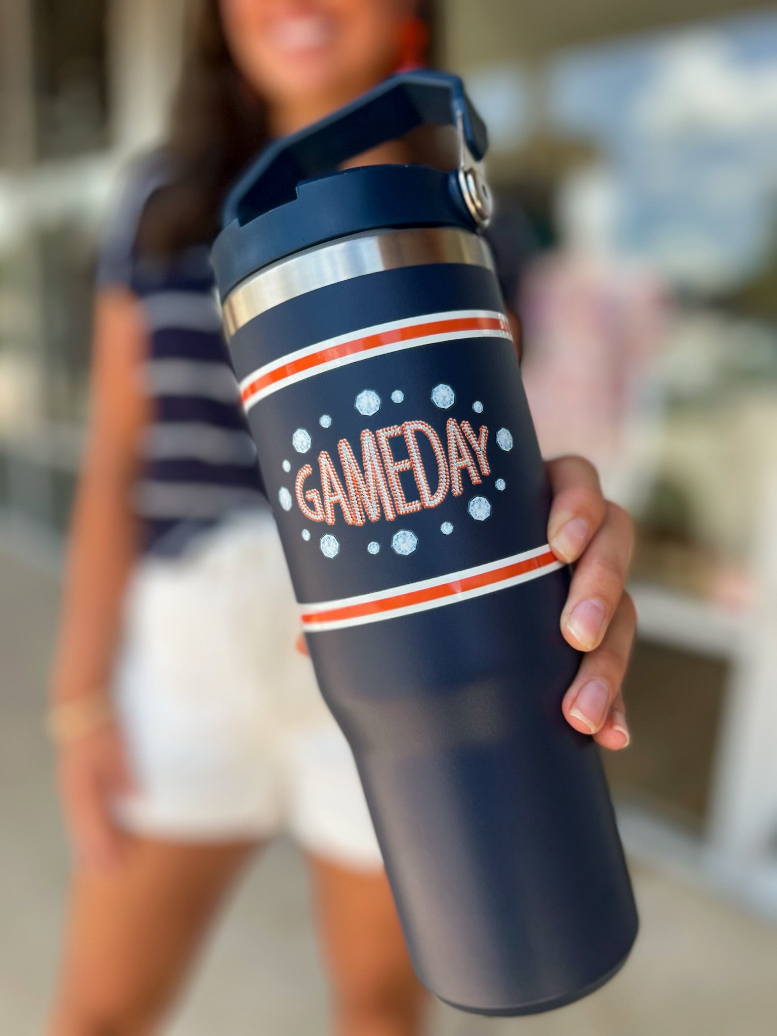 Gameday 30 oz Tumbler with Handle - A'Bekah's Boutique