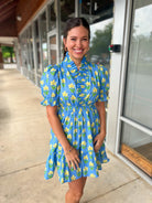 Get Their Attention Blue Floral Tiered Dress - A'Bekah's Boutique
