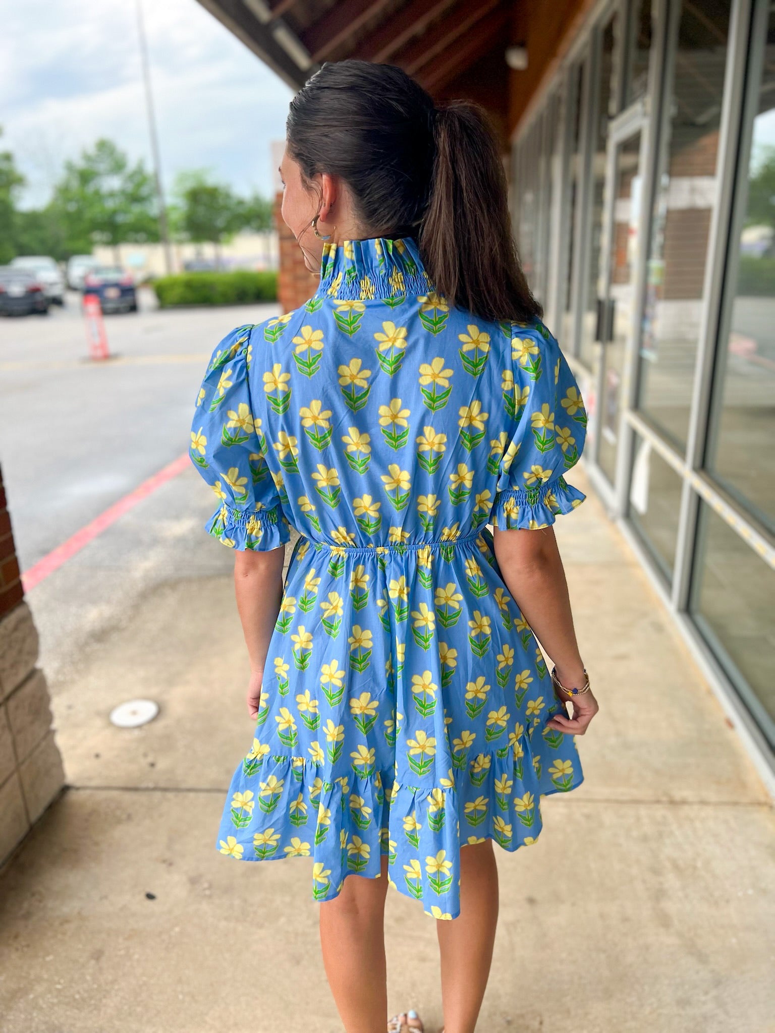 Get Their Attention Blue Floral Tiered Dress - A'Bekah's Boutique