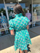Get Their Attention Green Floral Tiered Dress - A'Bekah's Boutique