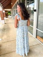 Get Them Talking Blue Floral Tiered Maxi Dress - A'Bekah's Boutique