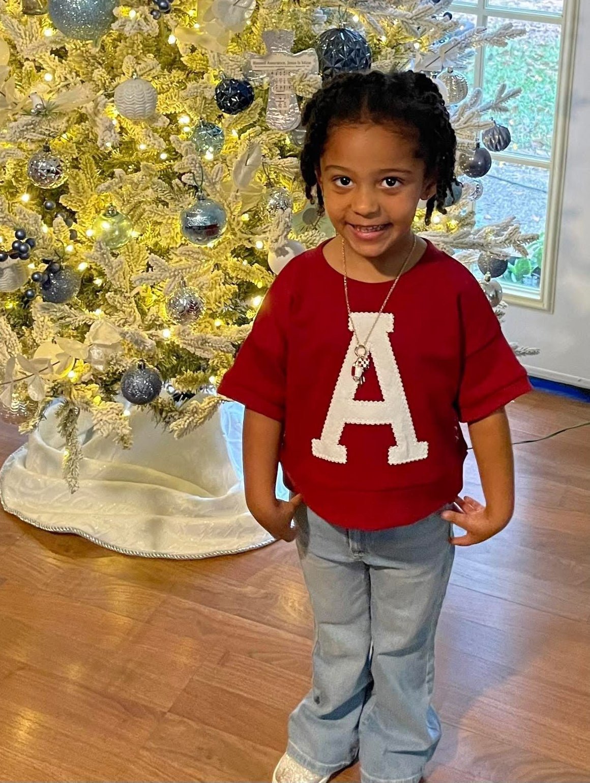 Girls Crimson Vintage Letter Short Sleeve Alabama Top - A'Bekah's Boutique