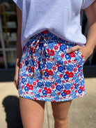 Give Me Liberty Floral Skort - A'Bekah's Boutique