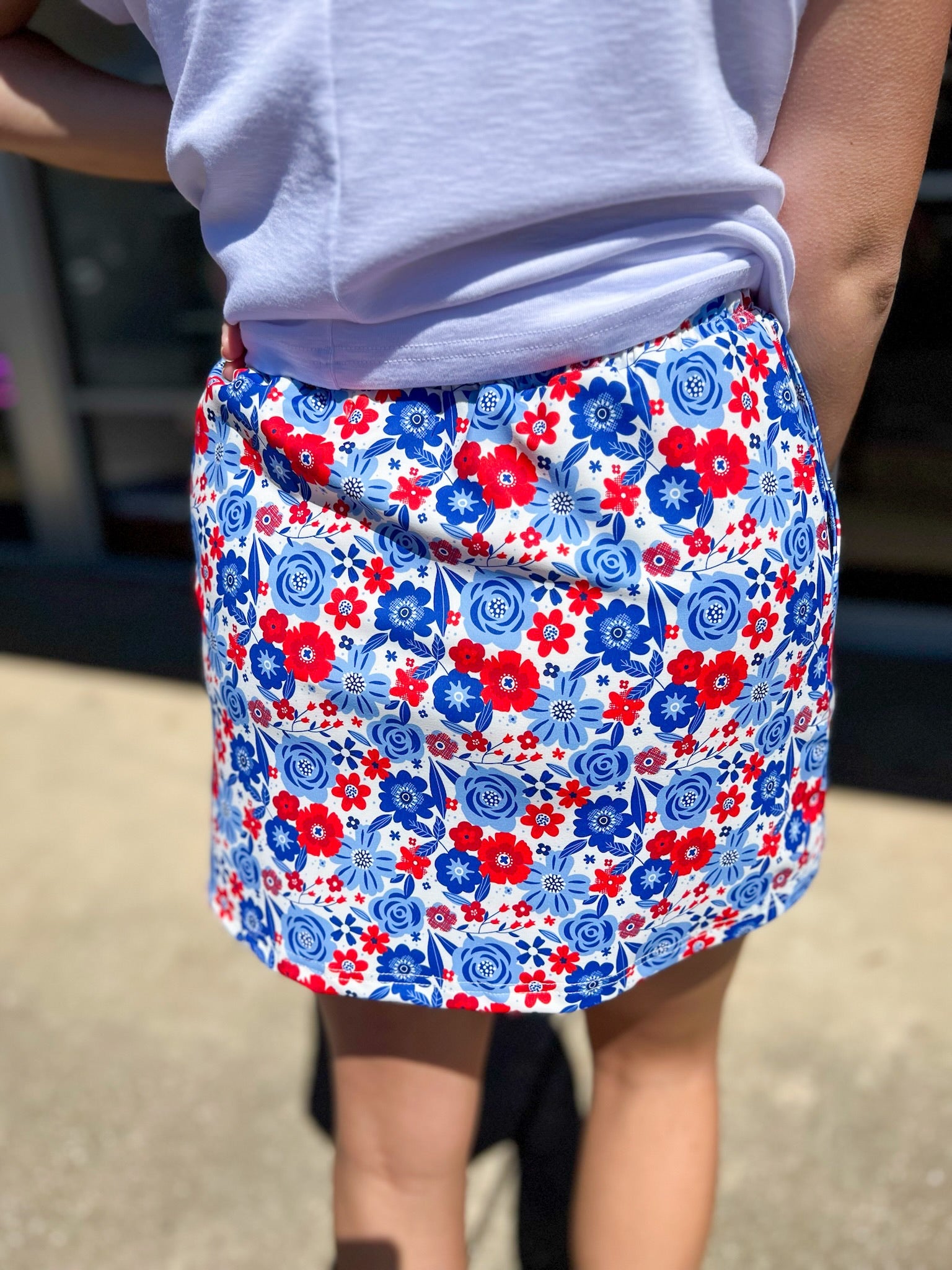 Give Me Liberty Floral Skort - A'Bekah's Boutique