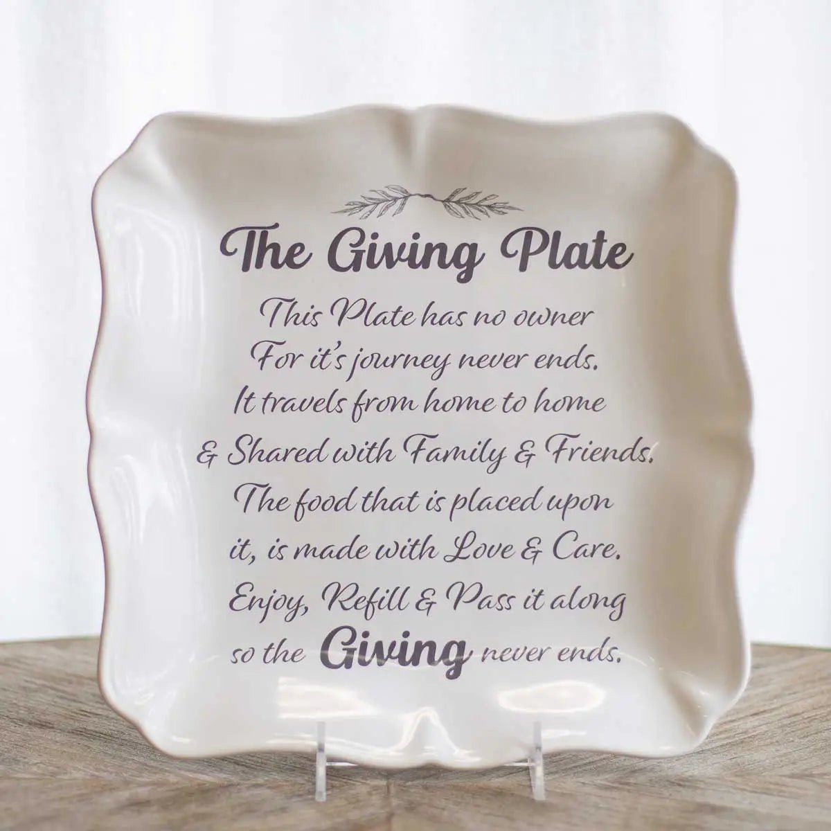Giving Plate White Square Platter 11.5"x11.5" - A'Bekah's Boutique