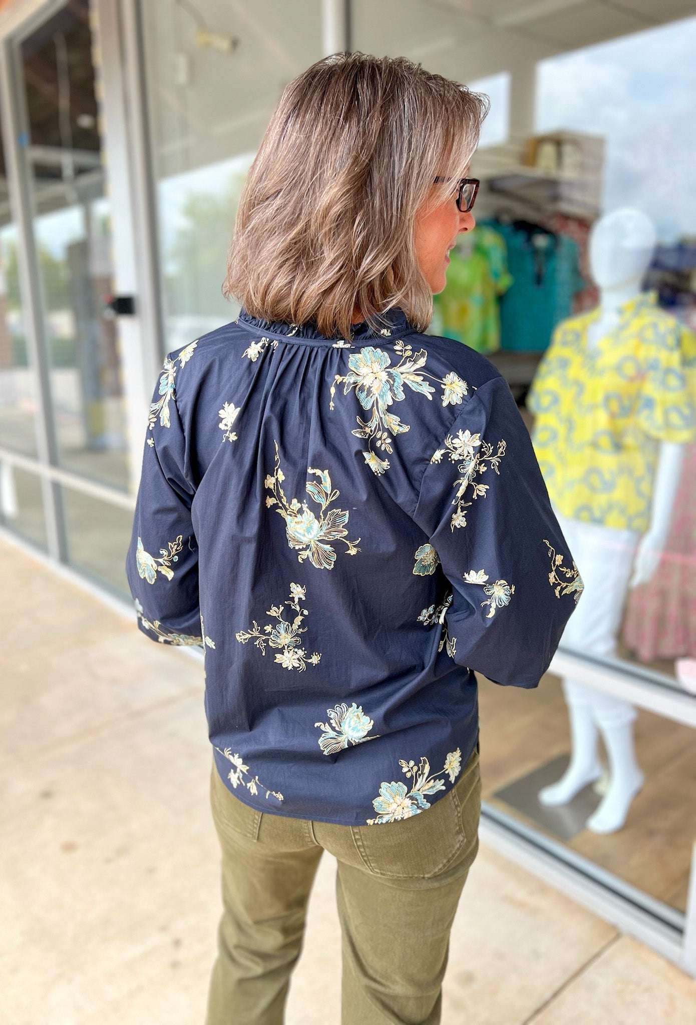 Gracefully Yours Black Floral 3/4 Length Sleeve Top - A'Bekah's Boutique