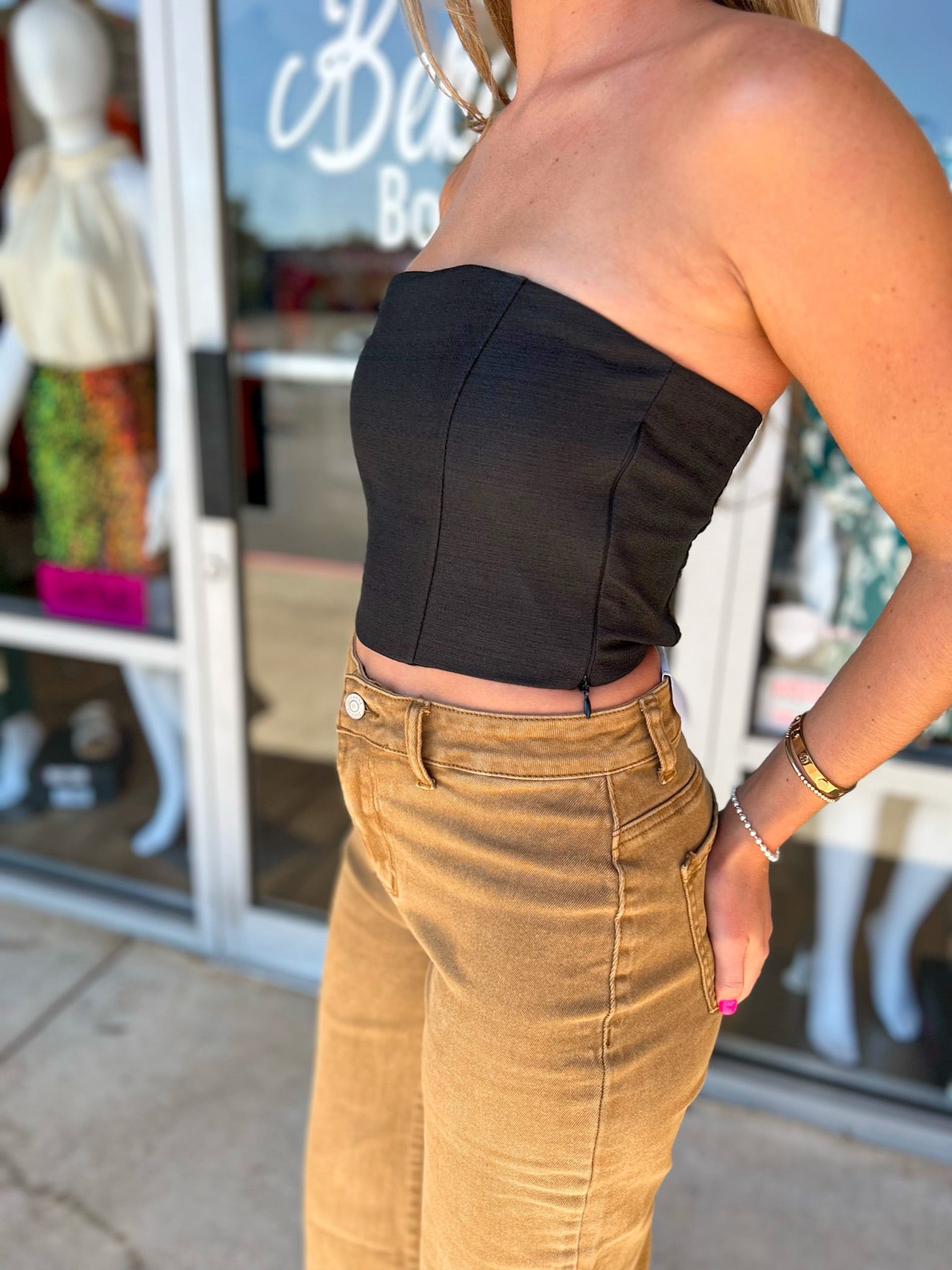 Heat Wave Black Crop Tube Top - A'Bekah's Boutique