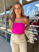 Heat Wave Magenta Pink Crop Tube Top - A'Bekah's Boutique