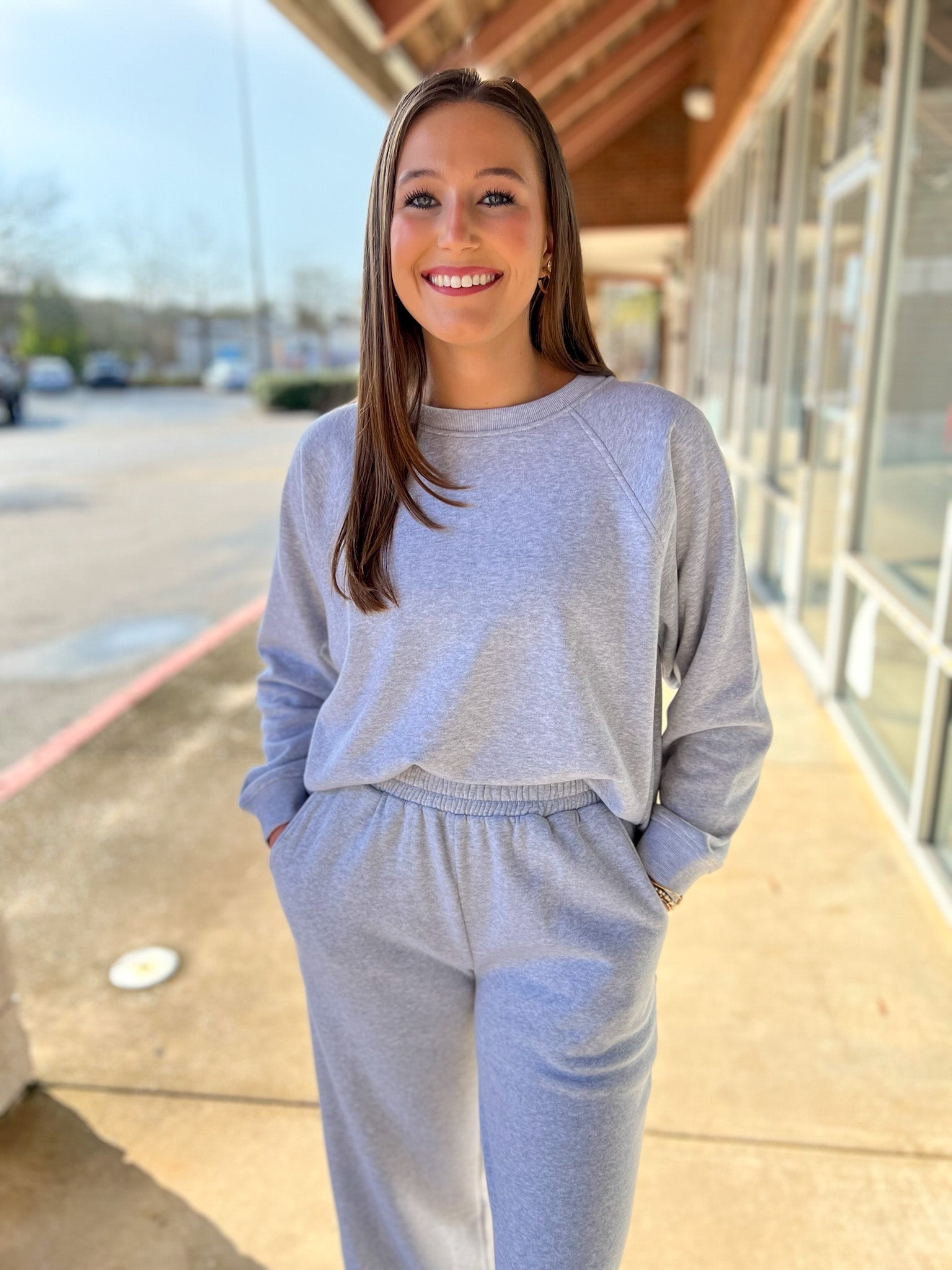 Heather Grey Fleece Pullover and Pants Set - A'Bekah's Boutique