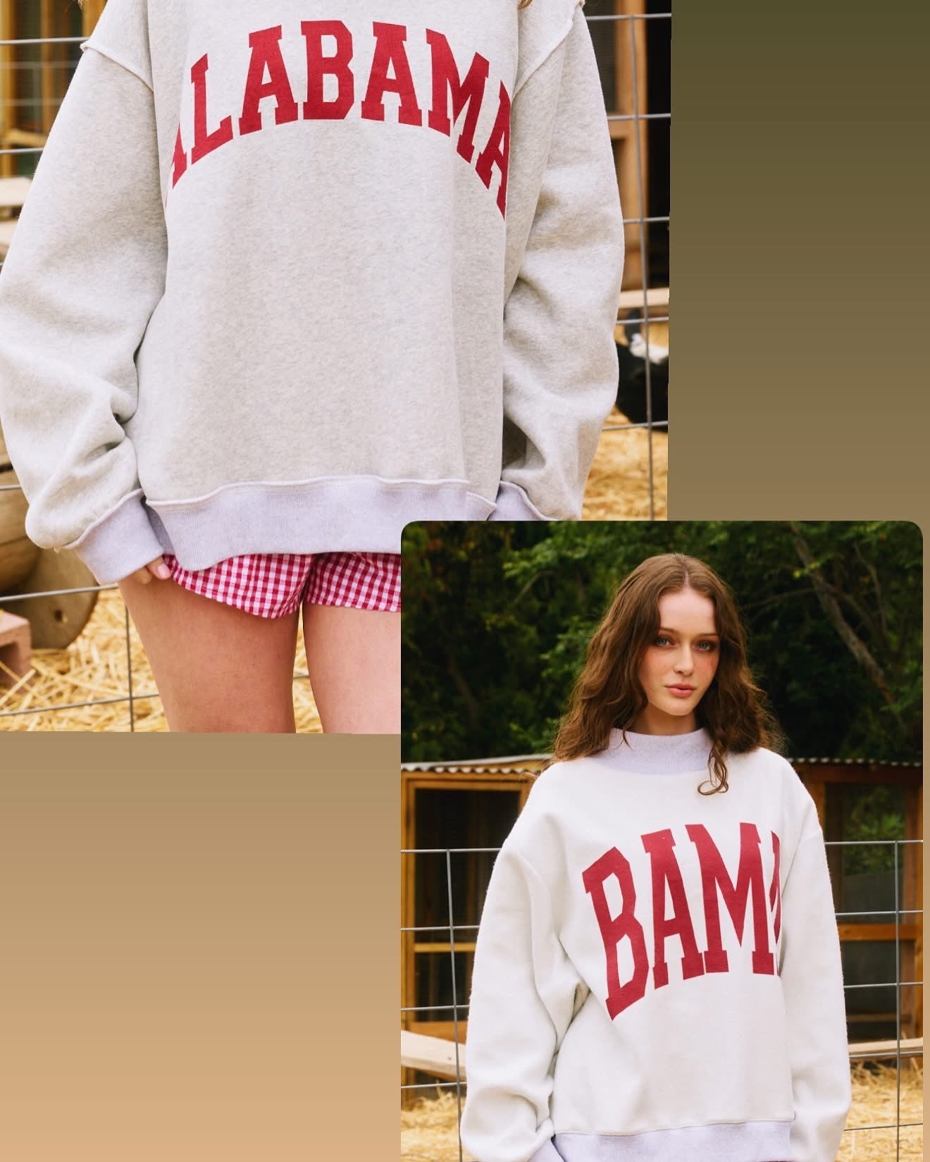 Heather Grey Reversible Alabama/Bama Sweatshirt - A'Bekah's Boutique