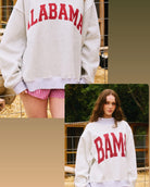 Heather Grey Reversible Alabama/Bama Sweatshirt - A'Bekah's Boutique