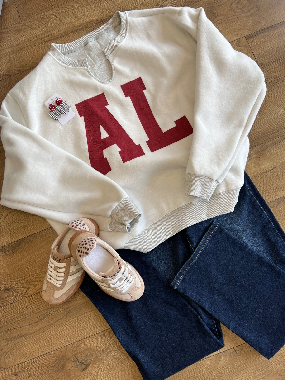 Heather Grey University of Alabama Reversible Sweatshirt - A'Bekah's Boutique