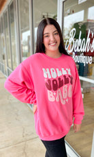 Holly Jolly Babe Pink Sweatshirt with Puff Lettering - A'Bekah's Boutique