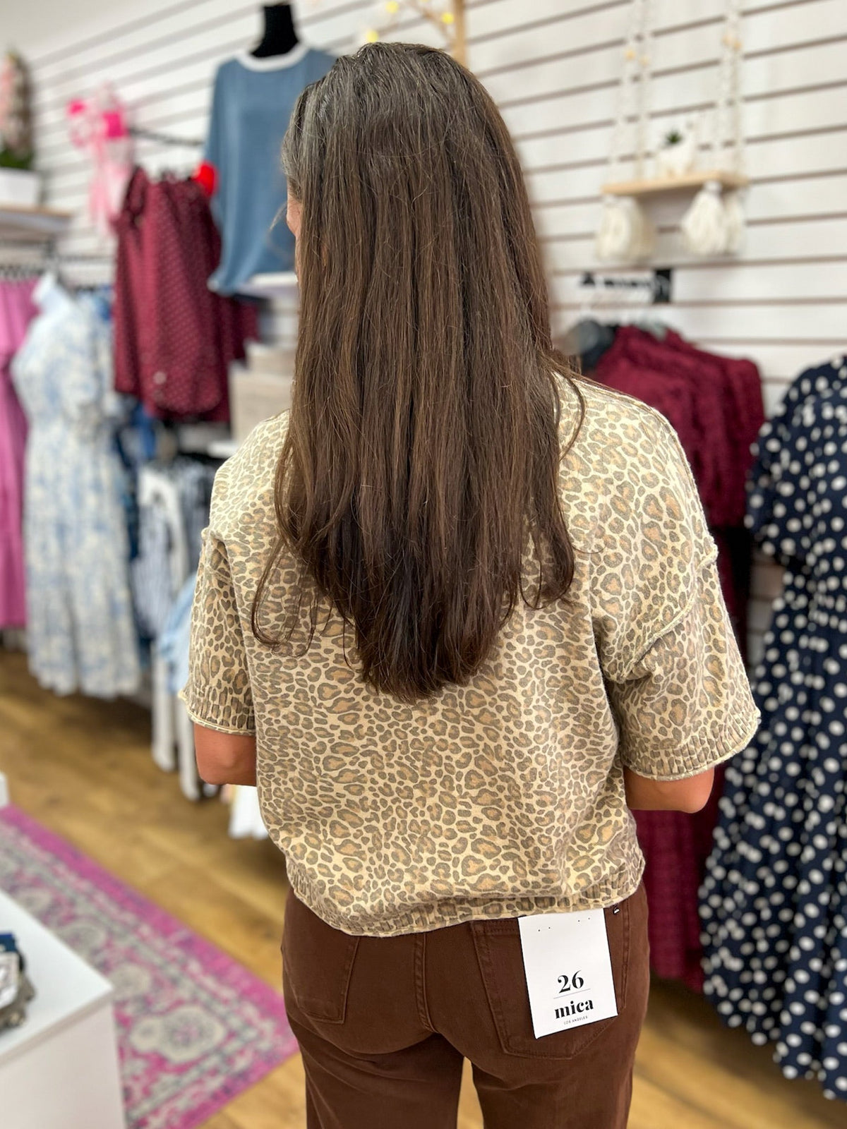 Honey Taupe Leopard Print Short Sleeve Cropped Top - A'Bekah's Boutique