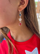 I See Stars Girls Red White and Blue Sequin Stars Top - A'Bekah's Boutique