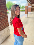 I See Stars Girls Red White and Blue Sequin Stars Top - A'Bekah's Boutique