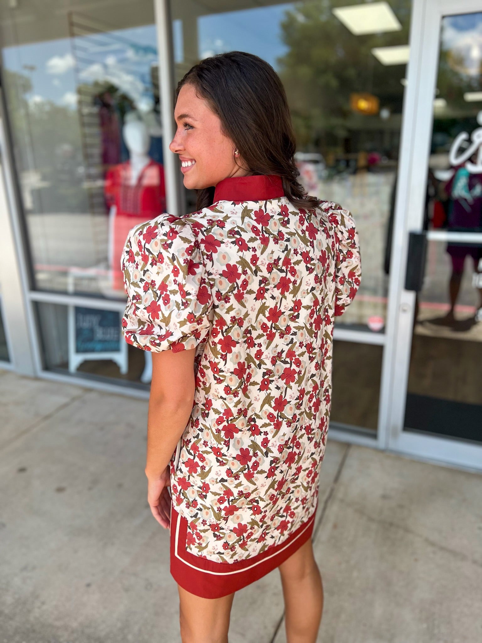 I'm That Girl Ecru and Rust Floral Dress - A'Bekah's Boutique