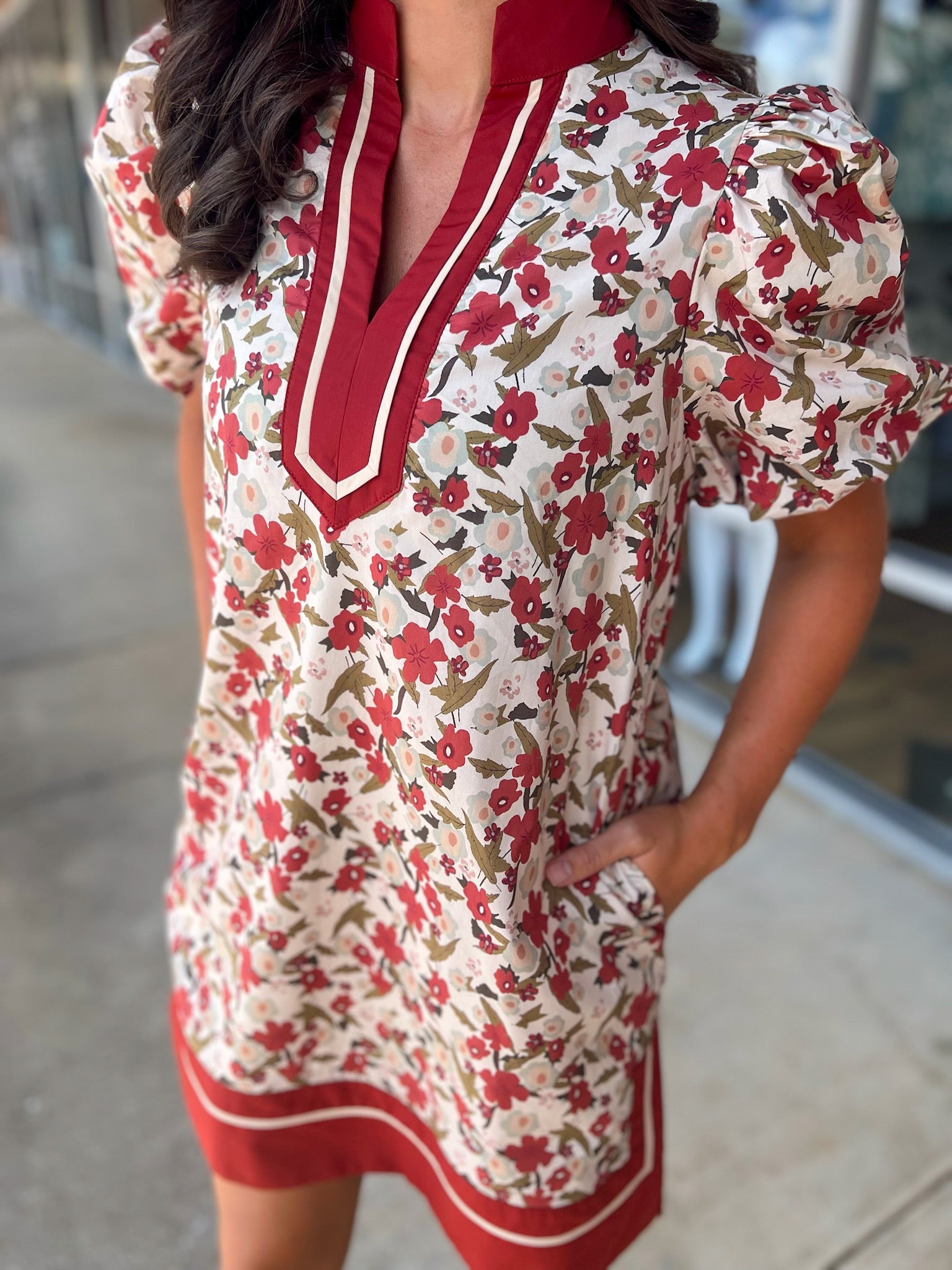 I'm That Girl Ecru and Rust Floral Dress - A'Bekah's Boutique