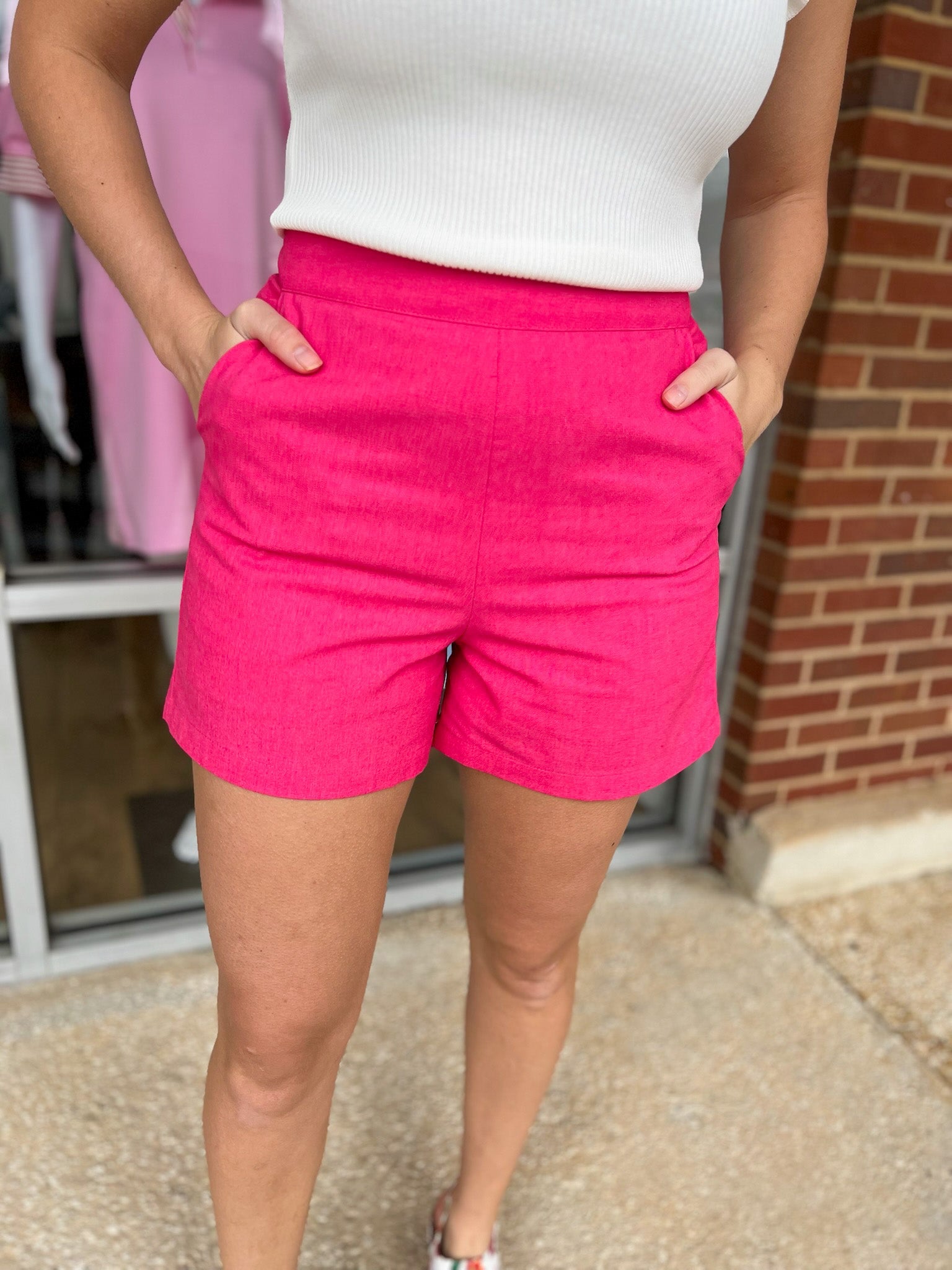 It's All For You Pink Linen Shorts - A'Bekah's Boutique